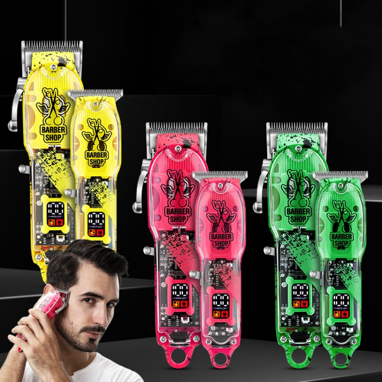 Haircutter Set Transparent Body Oil Head Electric Hair Clipper Men Home Electric Pusher, LM-2032 (Earl Green), LM-2032 (Earl Red), LM-2032 (Earl Yellow), LM-2032 (Scissors Green), LM-2032 (Scissors Red), LM-2032 (Scissors Yellow)