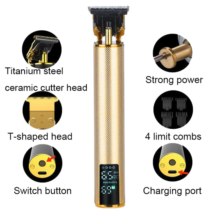 USB Rechargeable Digital Display Engraving Ceramic Knife Electric Hair Clipper, Digital Display (Black), Digital Display (Gold), (Digital Display Black), (Digital Display Gold)