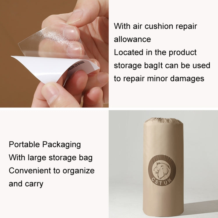 CSTUR D2250 Thickened Portable Camping Hexagonal Automatic Inflatable Mat Outdoor Picnic Moistureproof Mat, 3cm (Khaki), 5cm (Khaki)