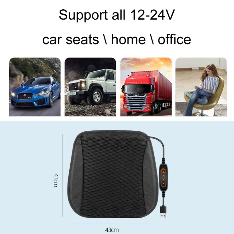 Multifunctional USB Fan Ventilation Heat Dissipation Car Seat Cushion, Black 5 Sets Fan, Red 5 Sets Fan, Blue 5 Sets Fan, Navy 5 Sets Fan