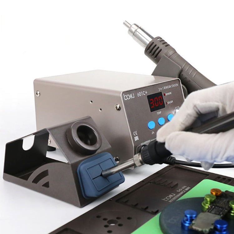 BAKU BA-601C+ Digital Display 2-In-1 Electric Soldering Iron Heat Exchanger Mobile Phone Maintenance Desoldering, EU Plug 220V, US Plug 110V