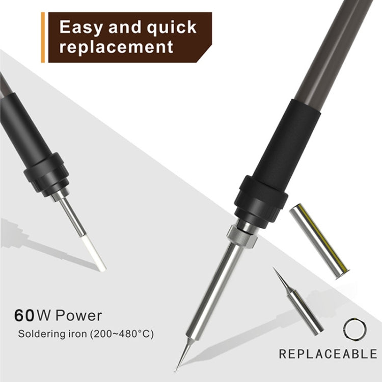 BAKU BA-601C+ Digital Display 2-In-1 Electric Soldering Iron Heat Exchanger Mobile Phone Maintenance Desoldering, EU Plug 220V, US Plug 110V