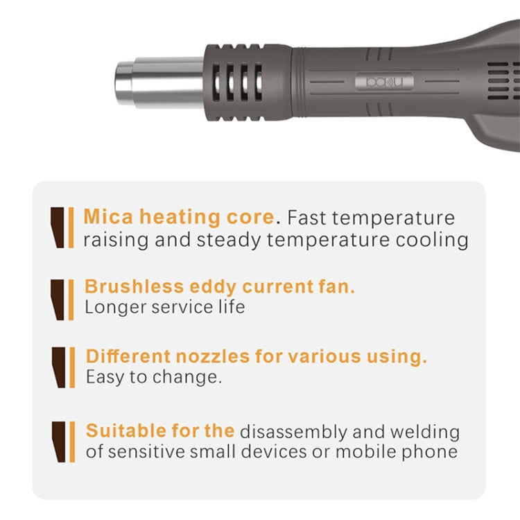 BAKU BA-601C+ Digital Display 2-In-1 Electric Soldering Iron Heat Exchanger Mobile Phone Maintenance Desoldering, EU Plug 220V, US Plug 110V