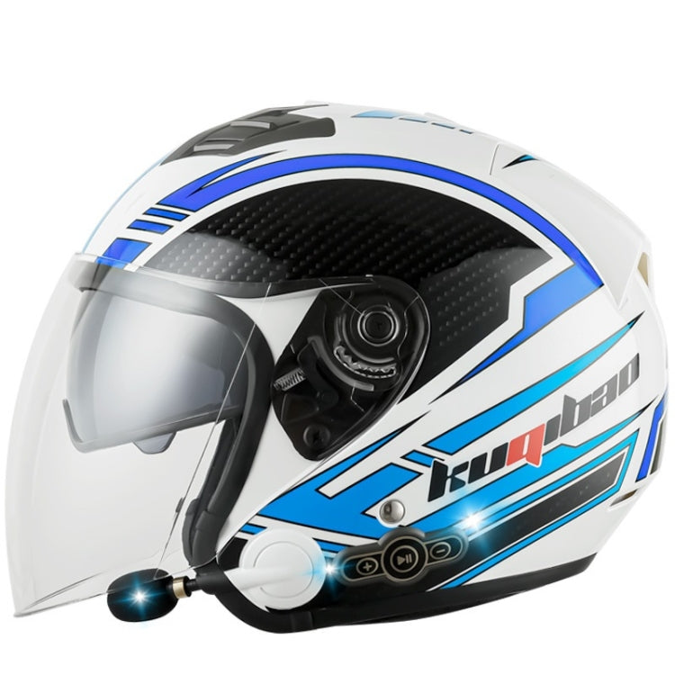 KUQIBAO Motorcycle Smart Bluetooth-compatible Sun Protection Double Lens Safety Helmet, M, L, XL, XXL