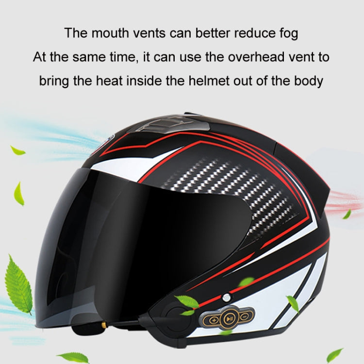 KUQIBAO Motorcycle Smart Bluetooth-compatible Sun Protection Double Lens Safety Helmet, M, L, XL, XXL