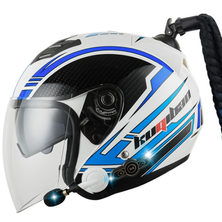 KUQIBAO Motorcycle Bluetooth Headset Double Lens Helmet With Braid, M, L, XL, XXL