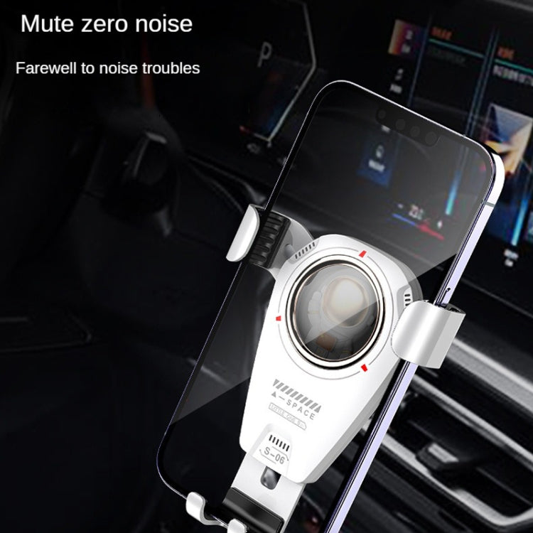 S-06 Car Air Outlet Gravity Holder Retractable Rotating Mobile Phone Bracket, S-06 White, S-06 Black