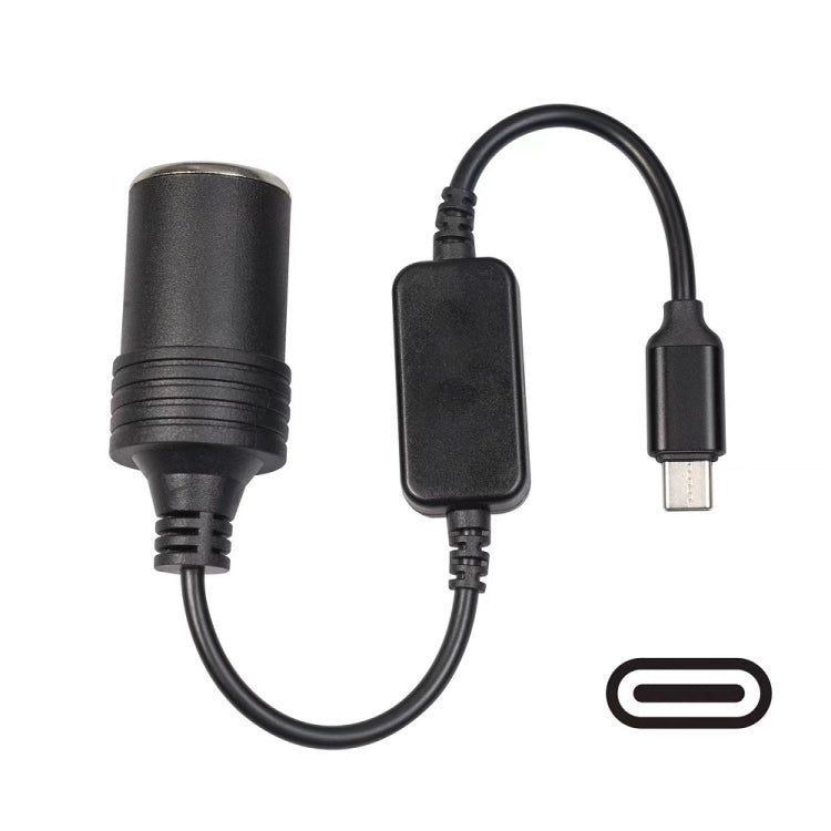 12W Power Driving Recorder TYPE-C to Cigarette Lighter Socket, 60cm, 1.2m
