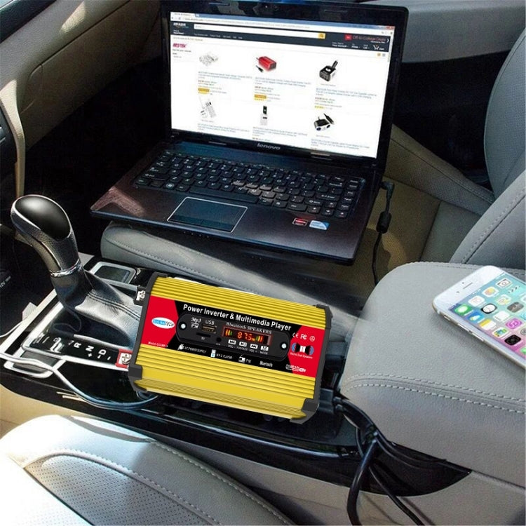 SOLIKE TECH 300W Inverter with Bluetooth MP3/FM Multimedia Player, 12V to 110V, 12V to 220V