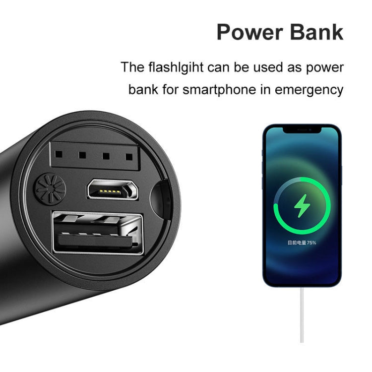 1200mAh LED Outdoor Strong Lighting Lithium Battery Flashlight, Fixed Focus Silver, Fixed Focus Black, Zoom Silver, Zoom Black