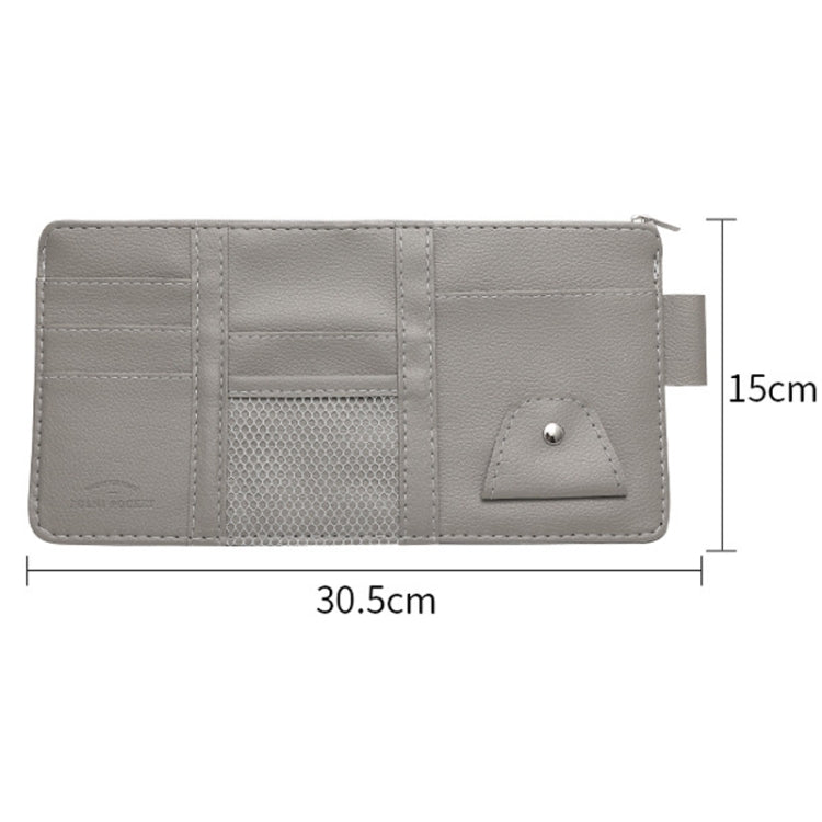 Car Sun Visor Decorative Storage Bill Glasses Holder, Black No Zipper, Gray No Zipper, Beige No Zipper, Black With Zipper, Gray With Zipper, Beige With Zipper, Red With Zipper, Pink With Zipper, Blue With Zipper, Black With 2 Zipper, Gray With 2 Zipper...