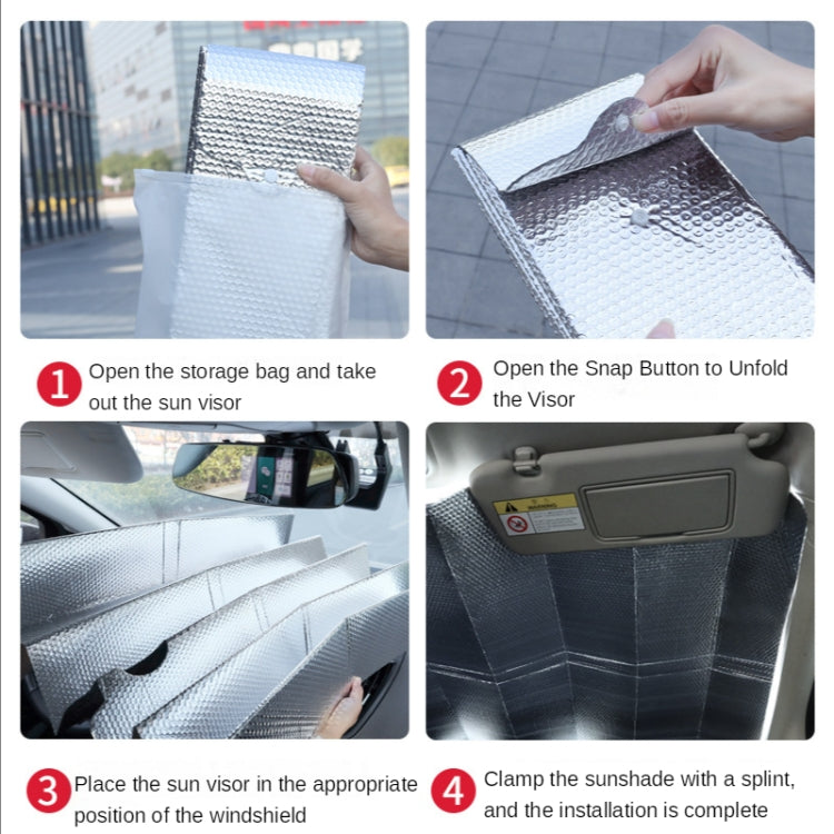 Car Front Windshield Sun Protection Heat Insulation Foldable Sunshade, 130x70cm, 140x70cm, 140x75cm