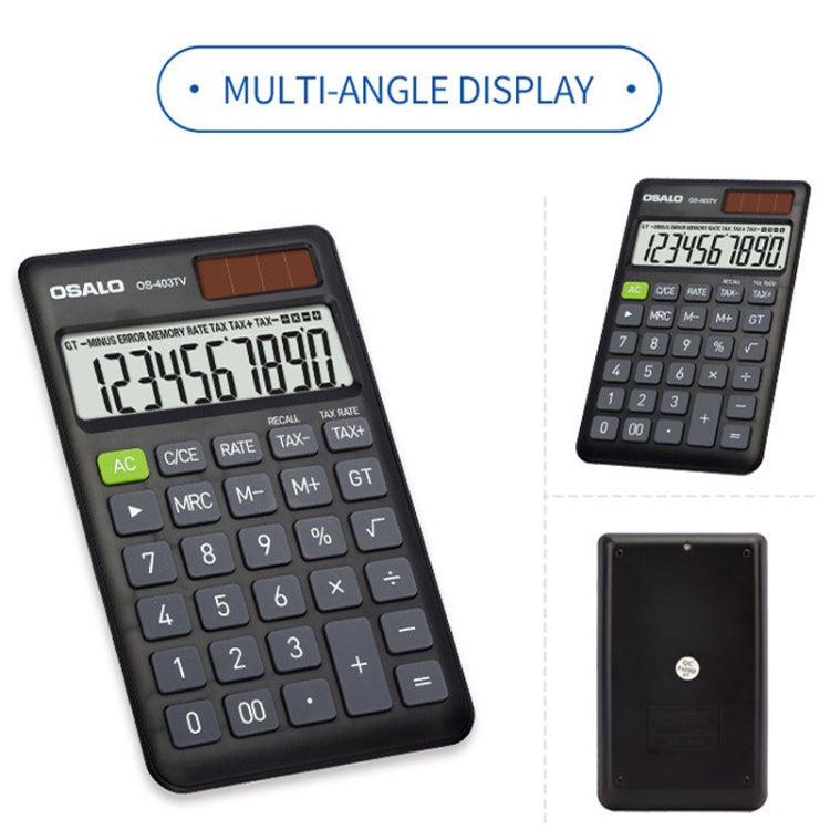 OSALO OS-403TV 10-digit LCD Screen Solar Dual Power Supply Mini Student Desktop Calculator, OS-403TV