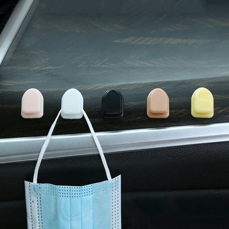 20pcs Mini Car Front Row Central Control Convenient Self-Adhesive Hook, Black, White, Pink, Lemon Yellow, Coffee