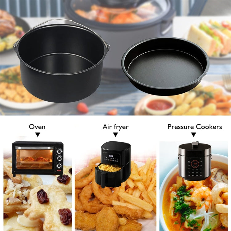 Cake Basket with Handle + Pizza Tray Air Fryer Accessory Set Bakeware, 6 -inch, 7 -inch, 8 -inch, 9 -inch