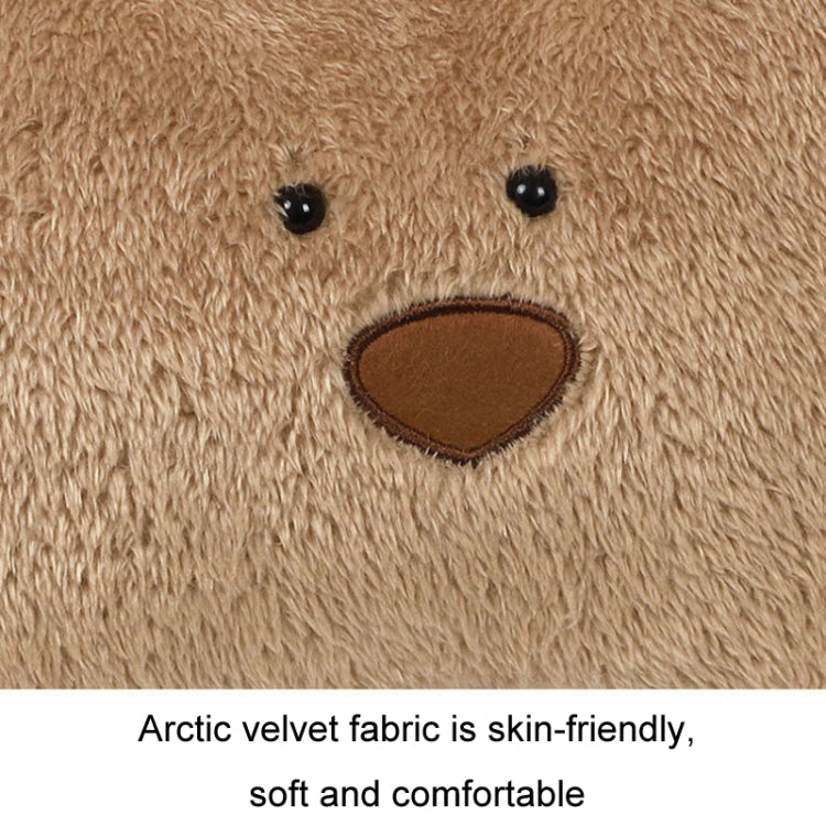 Car Cartoon Bear Plush Seat Upholstery Pillow, Headrest Brown, Lumbar Pillow Brown, Headrest White, Lumbar Pillow White