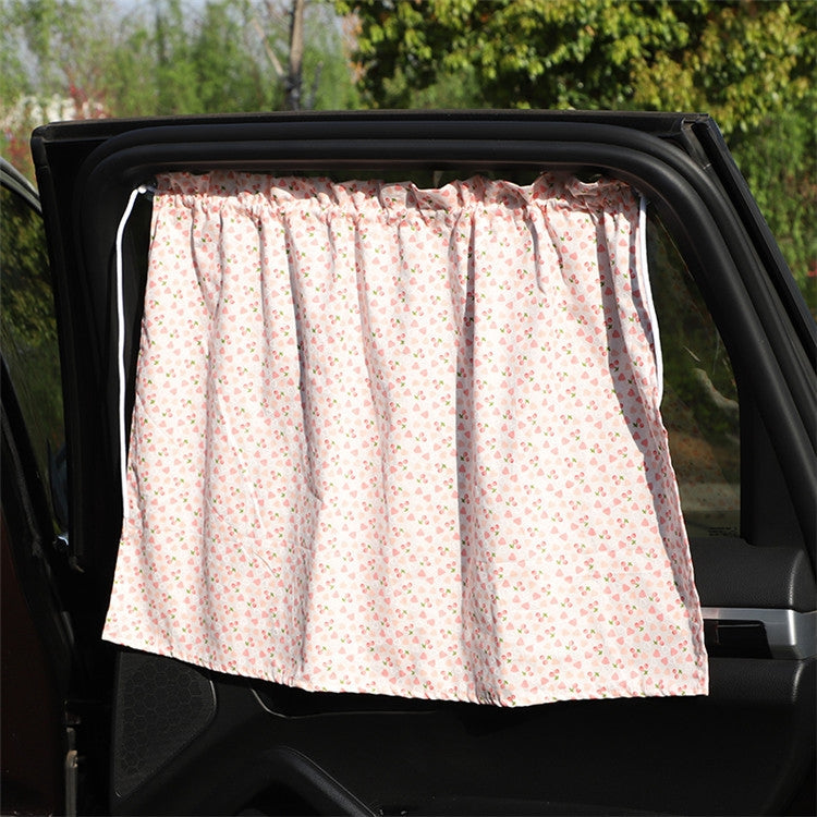 Car Heat Insulation Blackout Cartoon Cotton Sunshade, Rabbit, Striped Blue Rabbit, Coffee Wave Point, Small Floral, Pony, Pink, Blue Flower, Cherry, Long Ears Rabbit
