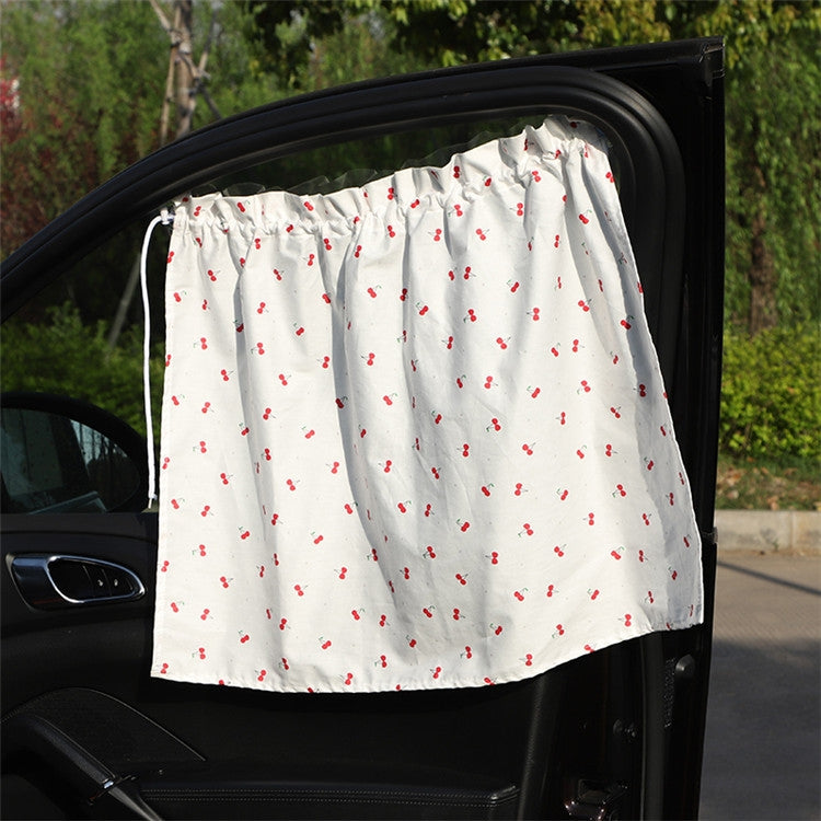 Car Heat Insulation Blackout Cartoon Cotton Sunshade, Rabbit, Striped Blue Rabbit, Coffee Wave Point, Small Floral, Pony, Pink, Blue Flower, Cherry, Long Ears Rabbit