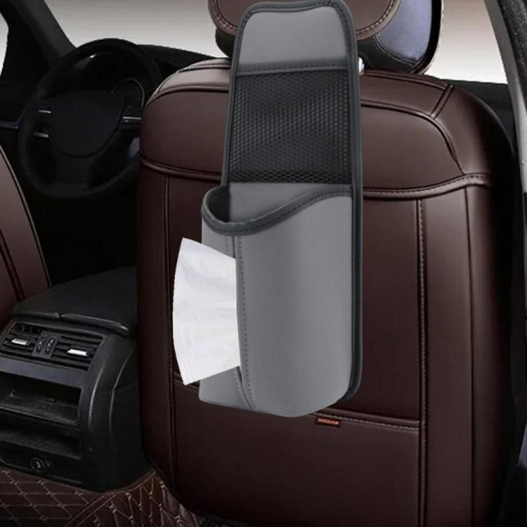 Car Seat Leather Multifunctional Tissue Water Cup Storage Hanging Bag