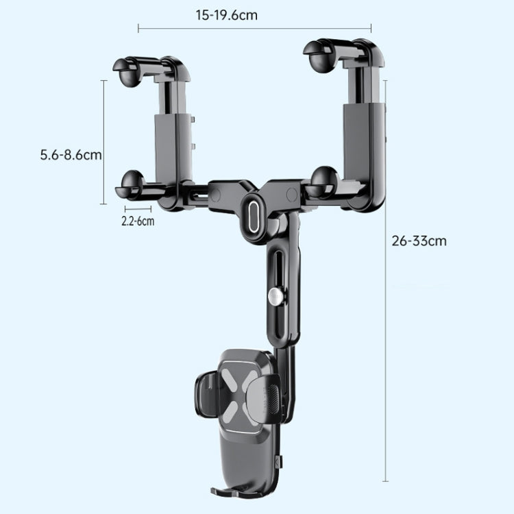 Car Rearview Mirror Navigation Retractable Multifunctional Mobile Phone Holder