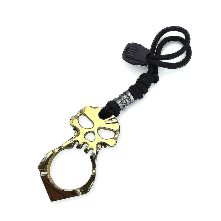 Rose Thorn Single Finger Buckle Self-defense Broken Window Keychain, Skull(Gold), Skull(Silver), Skull(Black)