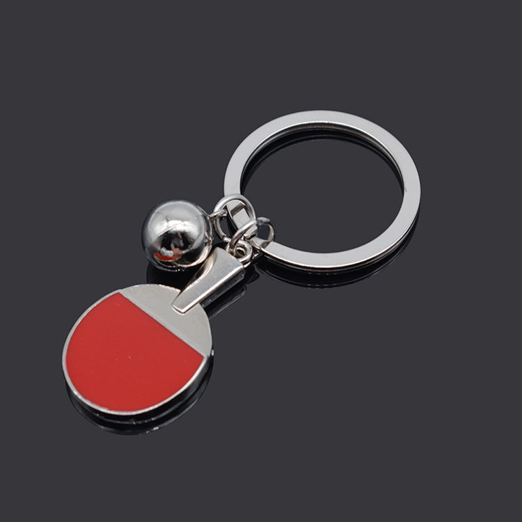 2pcs Table Tennis Metal Keychain Small Gift
