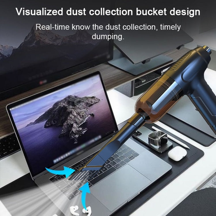 Vehicle-Mounted Home Rechargeable Vacuum Cleaner Keyboard Case Dust Blower, Black, White
