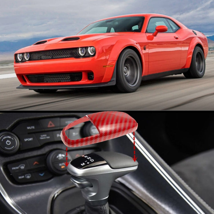 For Dodge Challenger/Charger SRT Gear Left-hand Drive Head Cover Gear Lever Decoration, Black, Red