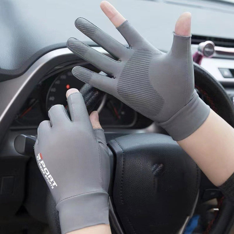 Summer Ice Silk Thin Sunscreen Gloves Fishing Non-slip Takeaway Rider Gloves, Free Code
