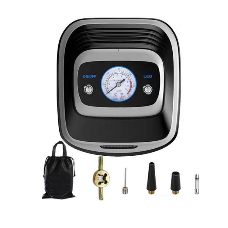 12V Metal Cylinder Smart Digital Display Portable Mini Tire Pump, No. 30 Manual Shutdown, No. 30 Automatic Charging Stopping