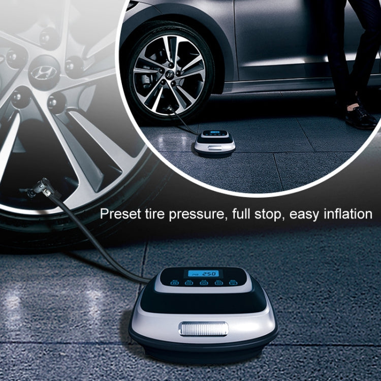 12V Metal Cylinder Smart Digital Display Portable Mini Tire Pump, No. 30 Manual Shutdown, No. 30 Automatic Charging Stopping