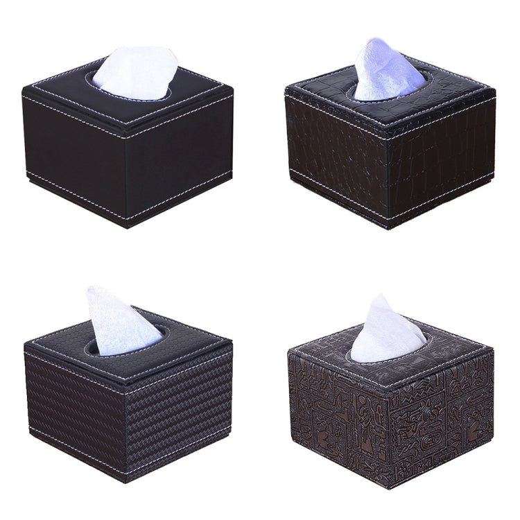 Hotel Restaurant Leather Square Paper Box Car Tissue Box, Sheepskin, Crocodile Pattern, Wheat Pattern, Ancient Pattern