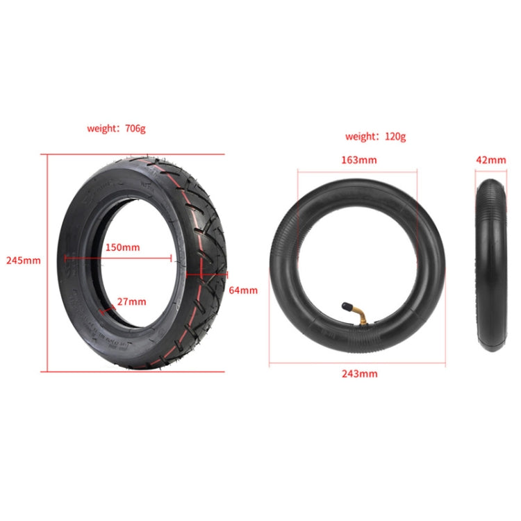 10 X 2.5 Inflatable Inner Tire + Outer Tire Kit  For Ninebot MAX G30 10-Inch Scooter, For Ninebot MAX G30