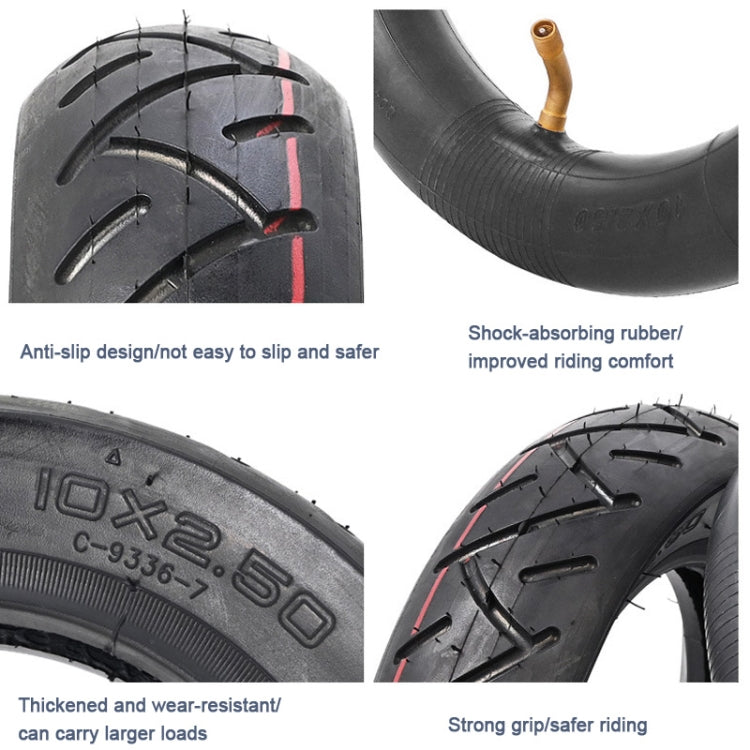 10 X 2.5 Inflatable Inner Tire + Outer Tire Kit  For Ninebot MAX G30 10-Inch Scooter, For Ninebot MAX G30