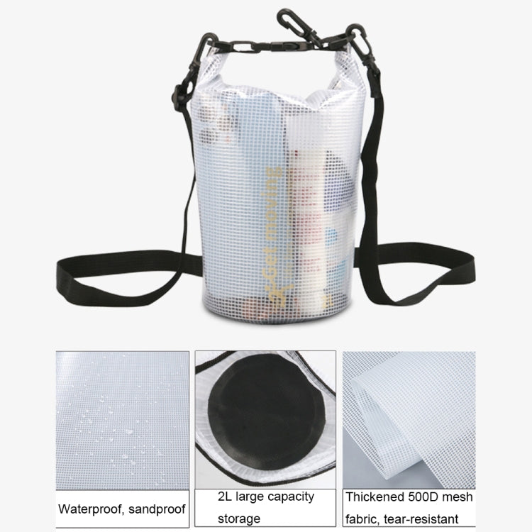 2L Outdoor Translucent Waterproof Bag Beach Rafting Swimming Bag, without Strap