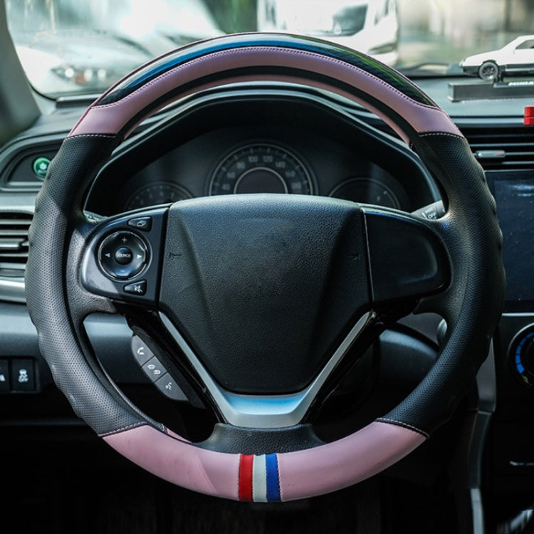38cm Microfiber Leather Sports Colorful Car Steering Wheel Cover, Black, Blue, Green, Red, Pink, Orange, Brown