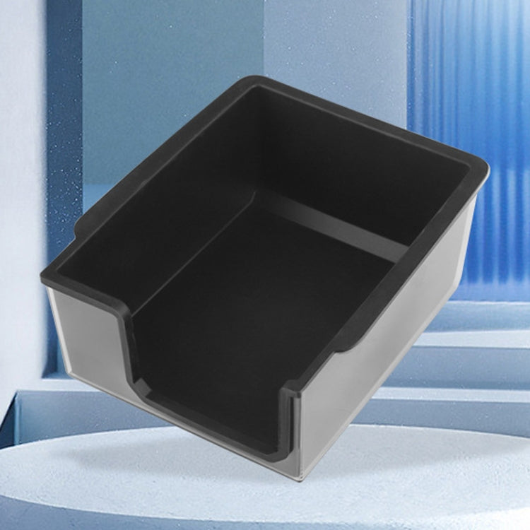 For Tesla Model 3 / Y Silicone Double Layer Storage Small Ice Box, Center Front With Divider (Black), Rear Center No Separation (Black)