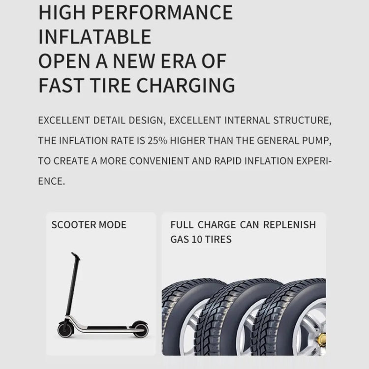 Multifunctional Portable Car Electric Wireless Tire Inflator Pump, Mechanical Button, Touch Screen Button