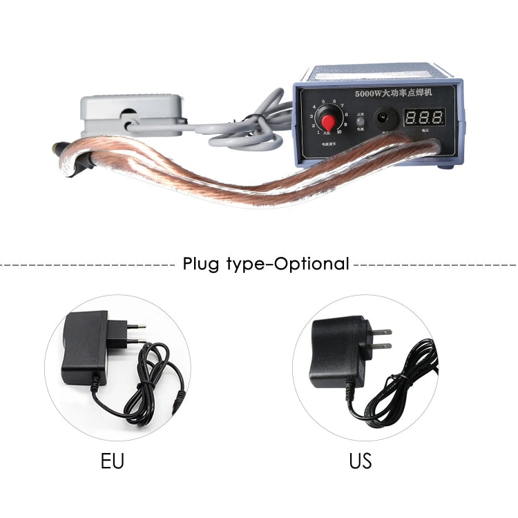 Portable 18650 Battery Spot Welder 5000W High Power Handheld Spot Welding Machine, Footswitch Version EU Plug, Automatic Version EU Plug, Footswitch Version US Plug, Automatic Version US Plug