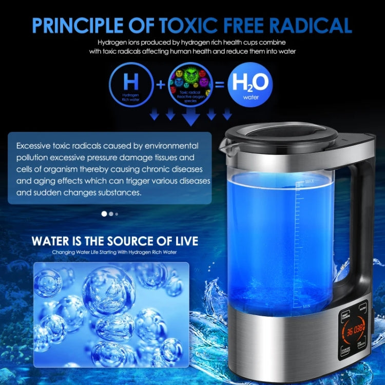 V8 2L Micro-electrolysis hydrogen-rich Water Machine Home Smart Cleaning Hydrogen-rich Kettle, US Plug, UK Plug