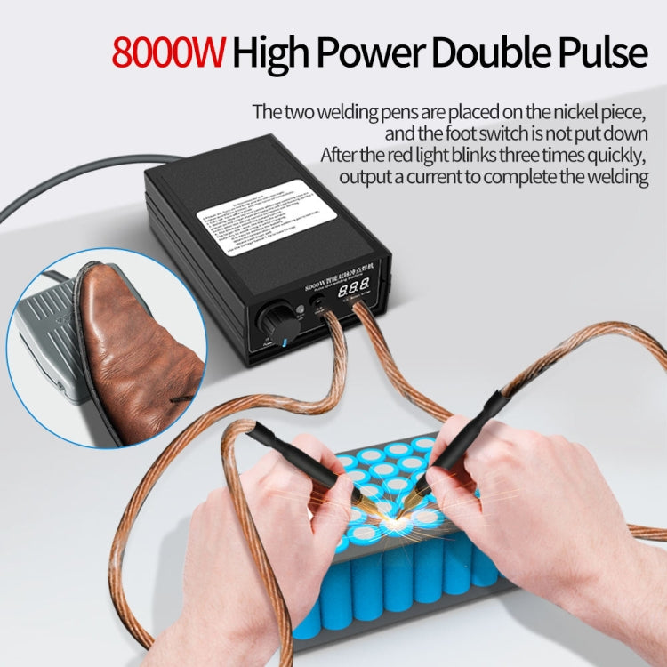 8000W High Power 18650 Battery Handheld Spot Welding Machine, Automatic Version US Plug, Automatic Version EU Plug, Footswitch Version US Plug, Footswitch Version EU Plug