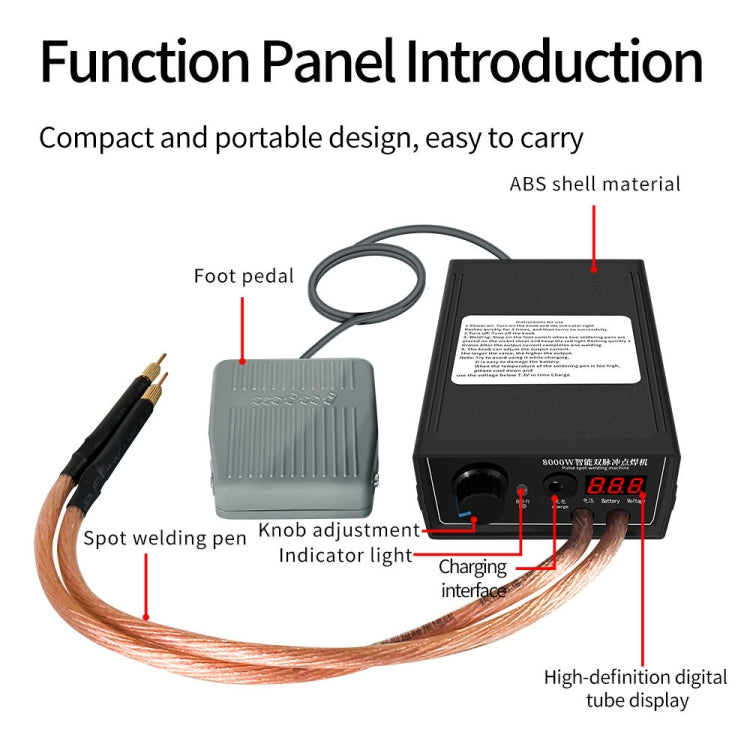 8000W High Power 18650 Battery Handheld Spot Welding Machine, Automatic Version US Plug, Automatic Version EU Plug, Footswitch Version US Plug, Footswitch Version EU Plug
