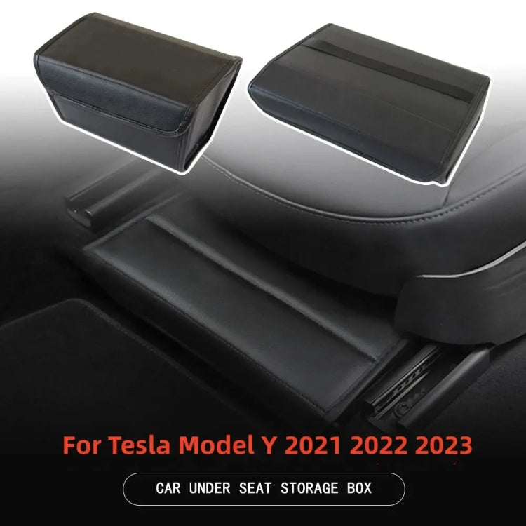 For Tesla Model Y PU Leather Car Interior Storage Glove Box Modification Accessories, Seat Model, Air Outlet Model