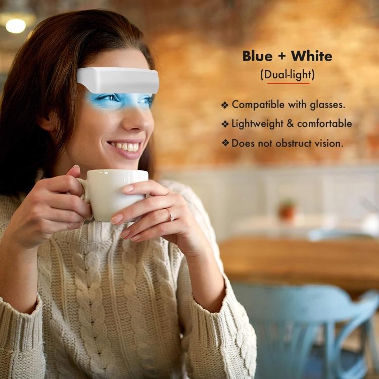 SAD Light Therapy Glasses Wearable UV-Free Blue & Red LED Light Therapy Lamp, English Version, Japanese Version