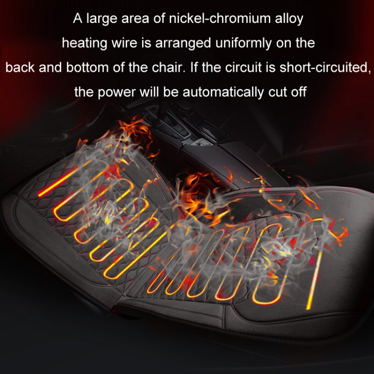 12V Car Winter Electric Heating Short Plush Seat Cushion, Black, Beige, Gray, Brown