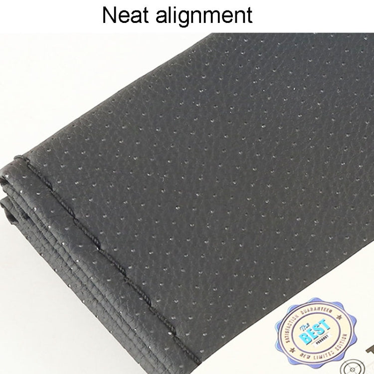 Hand-Sewn Microfiber Non-Slip Steering Wheel Cover Universal Turning Grip Sleeve, 38cm