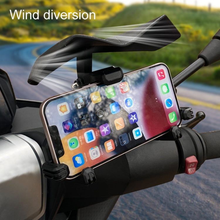 Motorcycle Mobile Phone Holder Sun & Rain Protection Expanded Deflector Wing, Red, Lemon Yellow, Blue