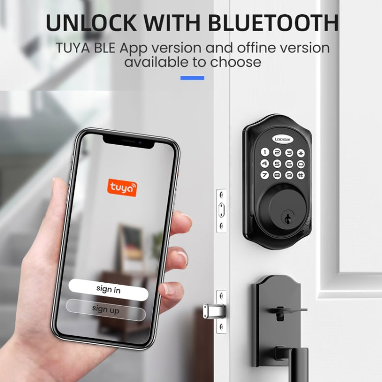 C88 Bluetooth Remote Tuya Automatic Smart Electronic Password Door Lock, C88 Black