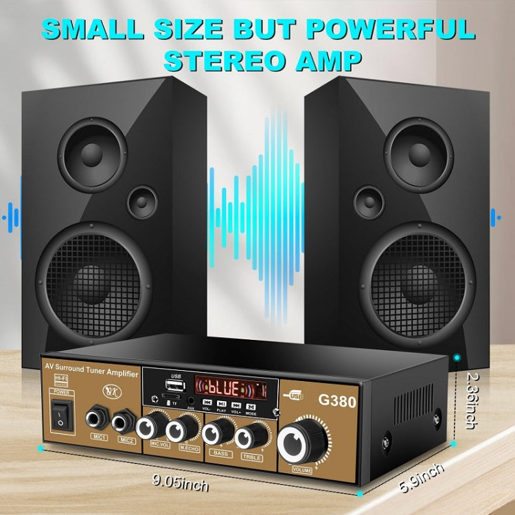 Car High-power Bluetooth Plug-in Card Digital Smart Amplifier, EU Plug, US Plug