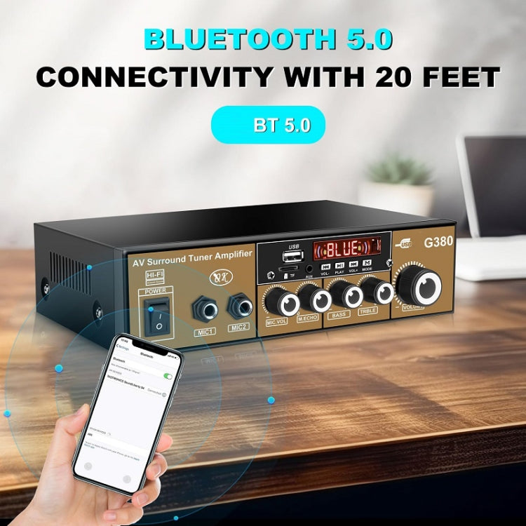 Car High-power Bluetooth Plug-in Card Digital Smart Amplifier, EU Plug, US Plug